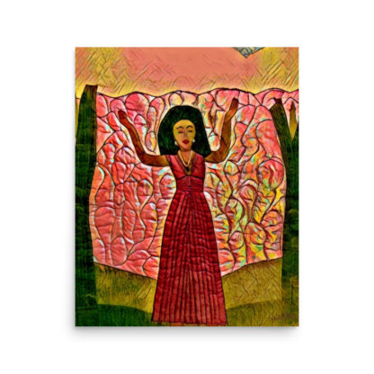 Calling on the Ancestors-Red and Gold Print - Image 3