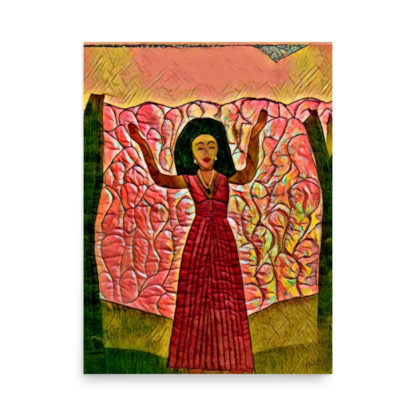 Calling on the Ancestors-Red and Gold Print - Image 4