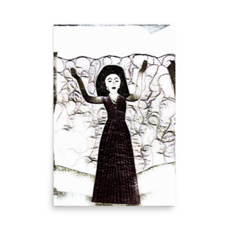 Calling on the Ancestors-Brown and White Print