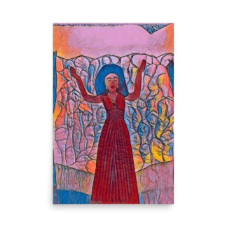 Calling on the Ancestor-Red and Blue Print