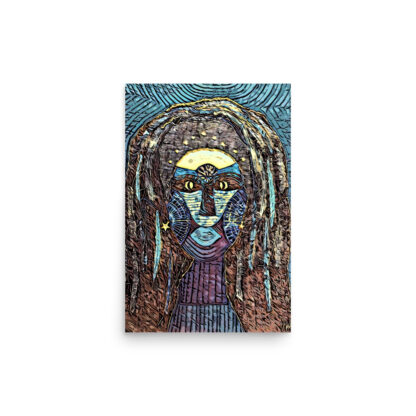 Nut's Face Print-Blue, Brown and Teal - Image 2