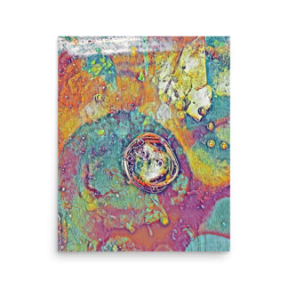 Resting Spheres Print-Green, Blue and Orange