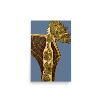 Lady Peacock in Tan and Blue - Image 2