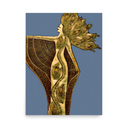 Lady Peacock in Tan and Blue - Image 3