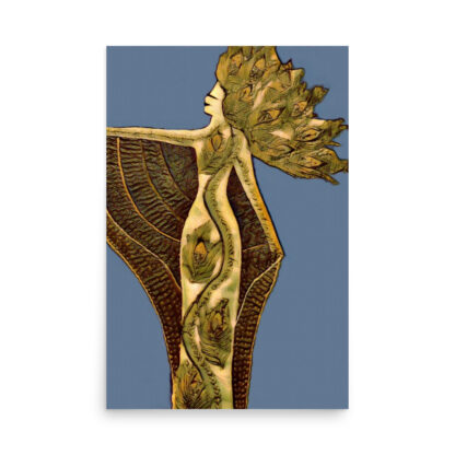 Lady Peacock in Tan and Blue - Image 4